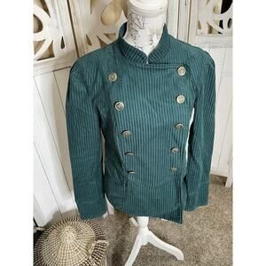 Cabi Womens Blazer Lennon Jacket Green Military Double Breasted Small